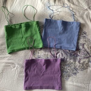 Zara cropped tanks x 3